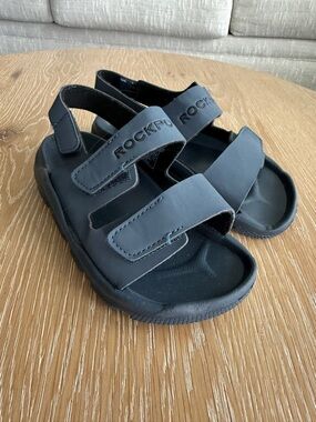 Rockport Kids Black Velcro Strap Sandals